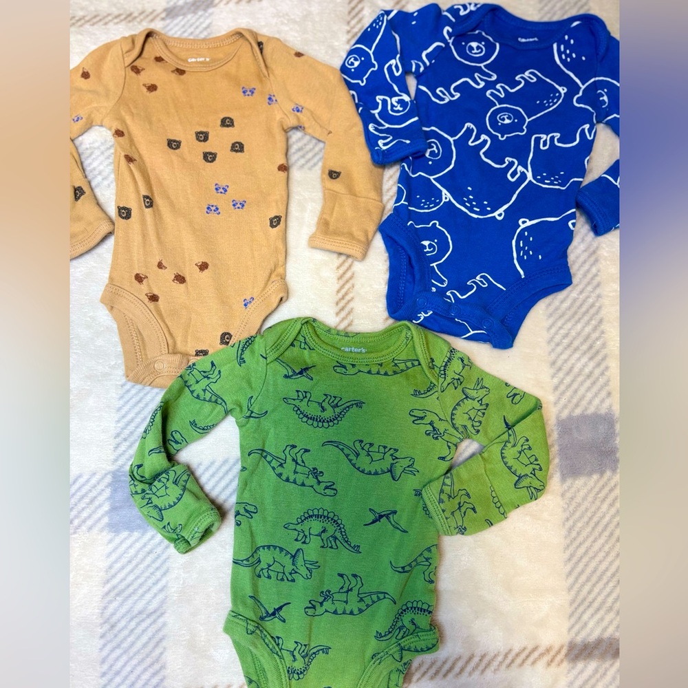 Blue, Green, and Tan Kids One Piece Set